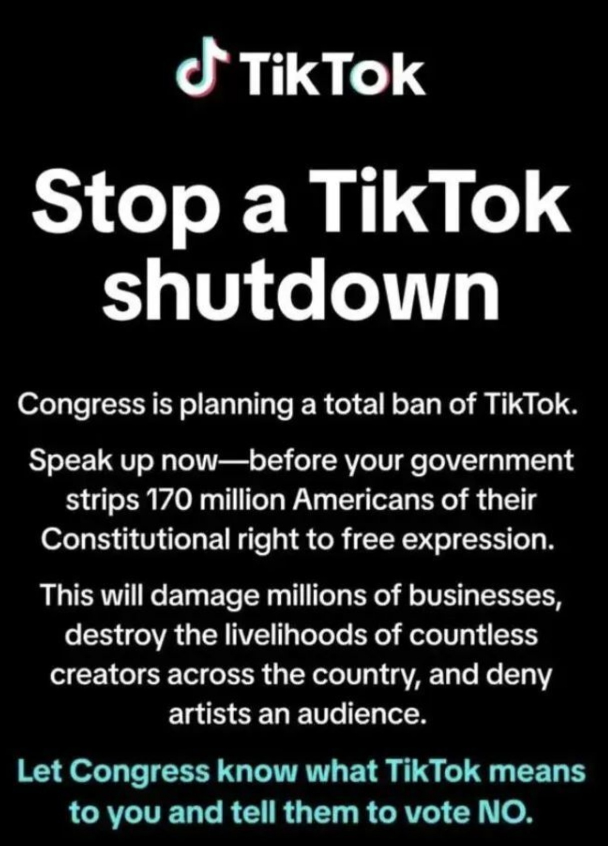 stop TikTok Ban